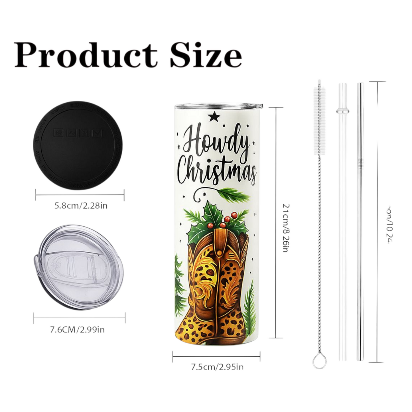 20oz Howdy Christmas Tumbler – Western Stainless Steel Insulated Cup